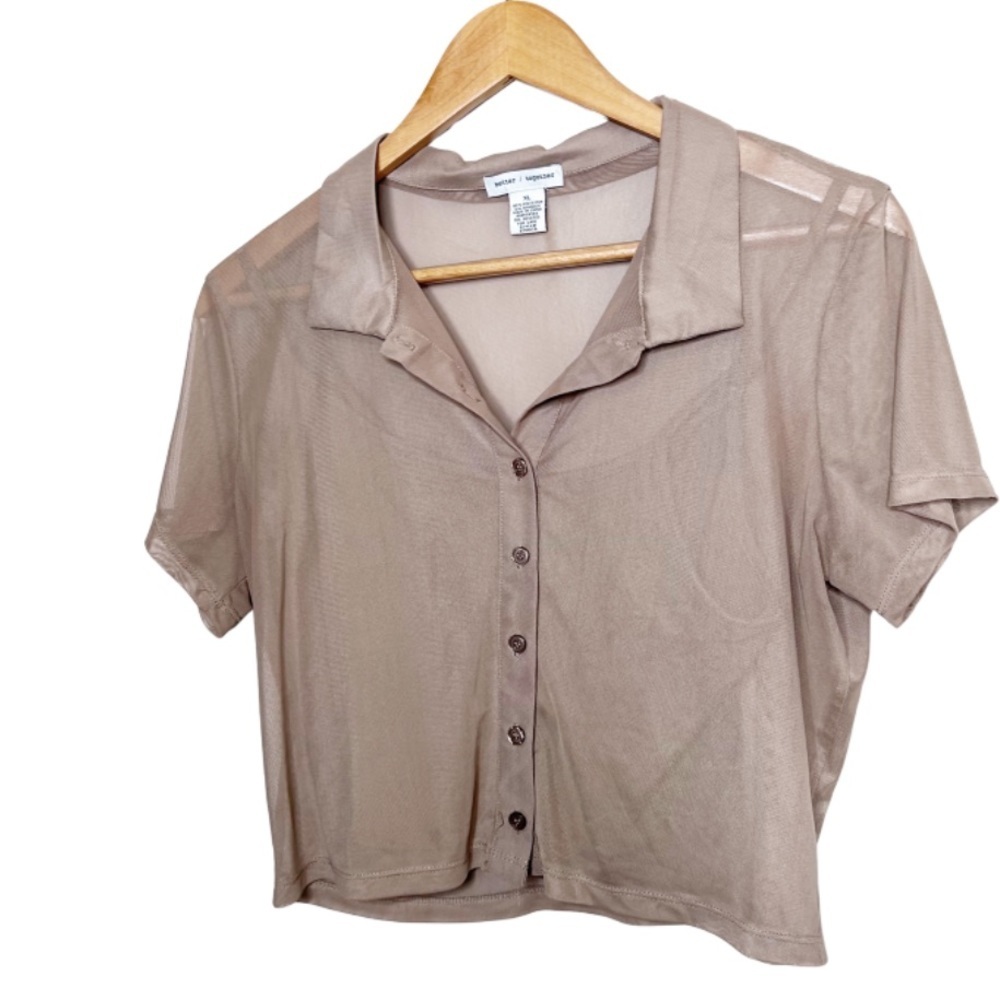 Better Together Mesh 2 Piece Set Button Collar Cr… - image 2